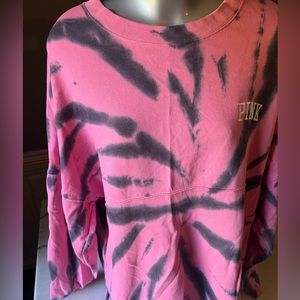 PINK Victoria's Secret Pink and Black Tie-Dye Sweatshirt